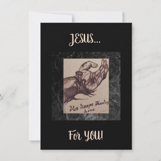 "He keeps Bleeding Love" Flat Card (Front)