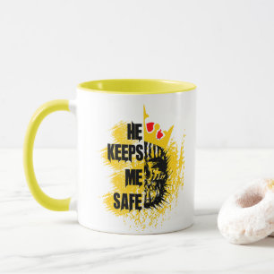He Keeps Me Safe Anniversary Couple Mug