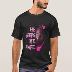 He Keeps Me Safe She Keeps Me Wild Couple Wolves T-Shirt