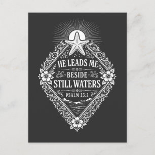 He Leads Me Beside Still Waters Psalm 23:2 Christ Postcard