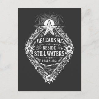 He Leads Me Beside Still Waters Psalm 23:2 Christ Postcard