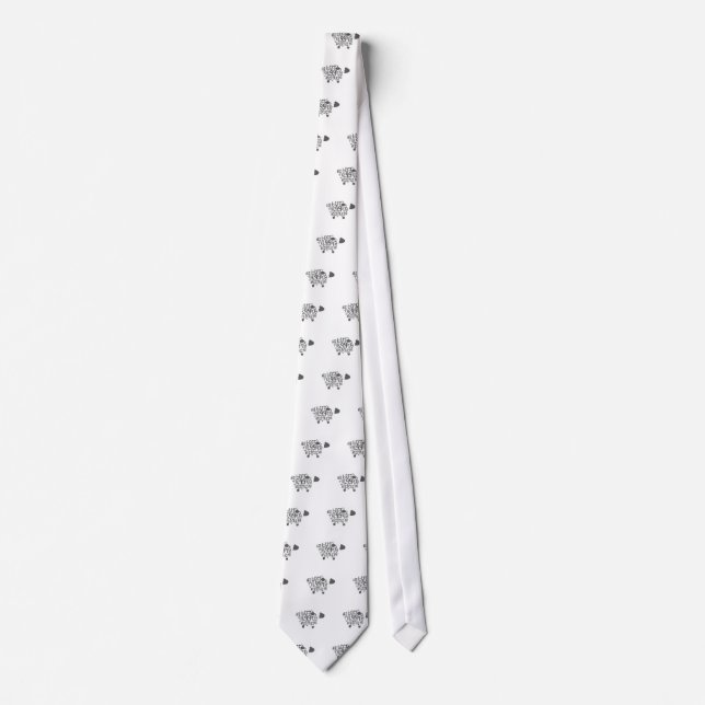 He Left The 99 Sheep Christian Quotes Bible Verse Tie (Front)