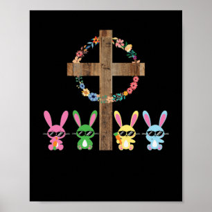 He Lives Easter Happy Easter Faith Cross Poster