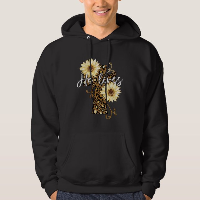 He Lives Happy Easter Day Jesus Cross Religious Ch Hoodie (Front)