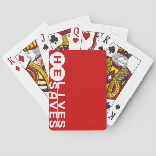 He Lives He Saves Playing Cards