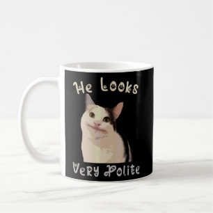 He Looks Very Polite  Polite Kitty Cat Paws  Coffee Mug