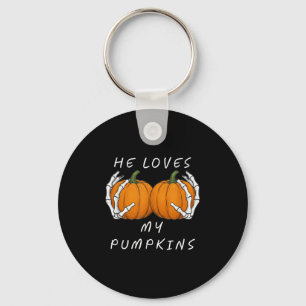 He Loves My Pumkin Halloween Funny Couple Matching Key Ring