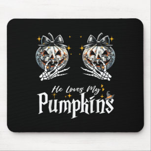 He Loves My Pumpkins I Love His Broomstick Couples Mouse Mat