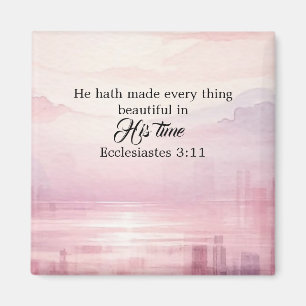 He Made Everything Beautiful Watercolor Sunset Magnet