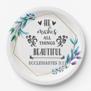 He Makes All Things Beautiful Paper Plate