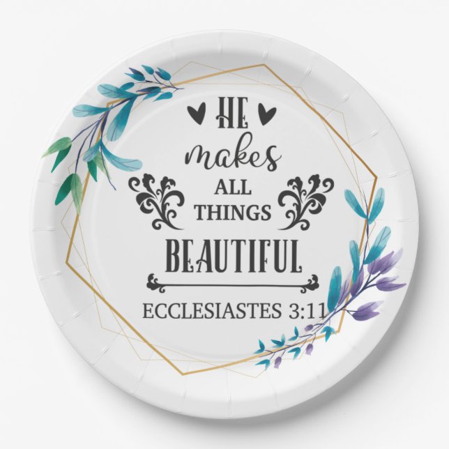 He Makes All Things Beautiful Paper Plate (Front)