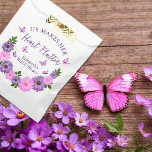 He Makes Her Heart Flutter Butterfly Bridal Shower Favour Bags