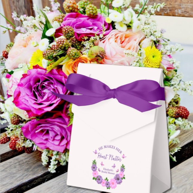 He Makes Her Heart Flutter Butterfly Bridal Shower Favour Box (Creator Uploaded)