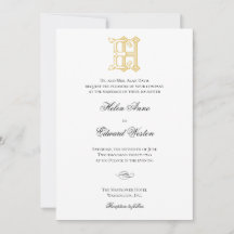 HE Monogram or EH Monogram Wedding Invitations