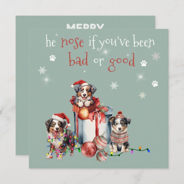 He Nose if You've Been Bad or Good Christmas Card (Front/Back)