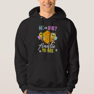 He Or She Auntie To Bee Gender Reveal Baby Shower Hoodie