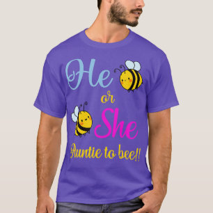 He Or She Auntie To Bee Keeper Of The Gender Revea T-Shirt