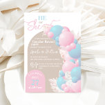 He or She Balloon Modern Gender reveal party   Invitation<br><div class="desc">He or She Balloon Modern Gender reveal party Invitation</div>
