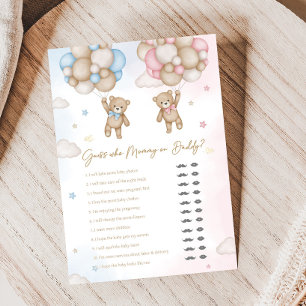 He or She Bear Gender Reveal Guess Who Game