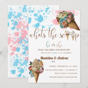 He Or She   Boy Or Girl   Gender Reveal Invitation