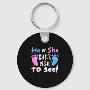 He Or She Can't Wait To See The Gender Of Baby Mom Key Ring