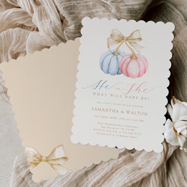 He or She Gender Reveal Baby shower Invitation (Creator Uploaded)