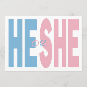 He or She Gender Reveal Party Invitation