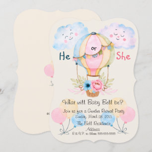 He or She Gender Reveal Party Invitation