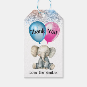 He or She Gender Reveal Party Thank you Gift Tags