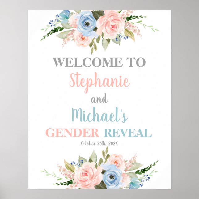 He or She Gender reveal welcome sign (Front)