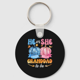 He Or She Granddad To Be Baby Reveal Party Hallowe Key Ring
