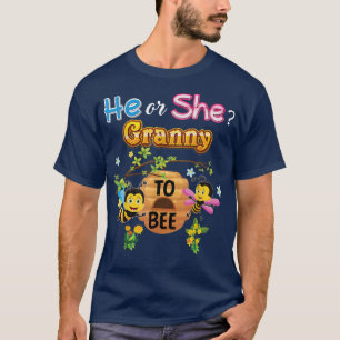 He Or She Granny To Bee Be Gender Reveal Baby Moth T-Shirt