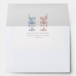 He Or She Martini Pink And Blue Gender Reveal Envelope