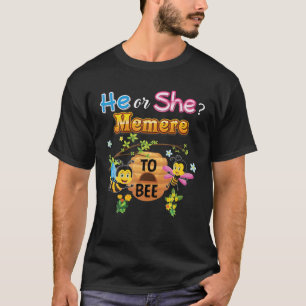 He Or She Memere To Bee Be Gender Reveal Baby Moth T-Shirt