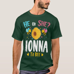 He or She Nonna to Bee Gender Reveal Baby Shower P T-Shirt