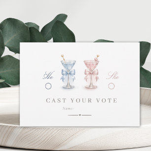 He Or She Pink And Blue Gender Reveal Vote Card