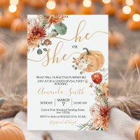 He or She Rustic Floral Fall Gender Reveal Party