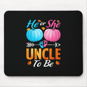 He Or She Uncle To Be Pumpkin Thanksgiving Gender Mouse Mat
