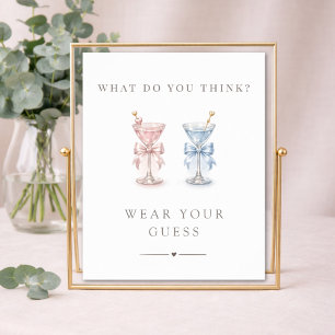 He or She Voting Gender Reveal Wear Your Guess   Poster