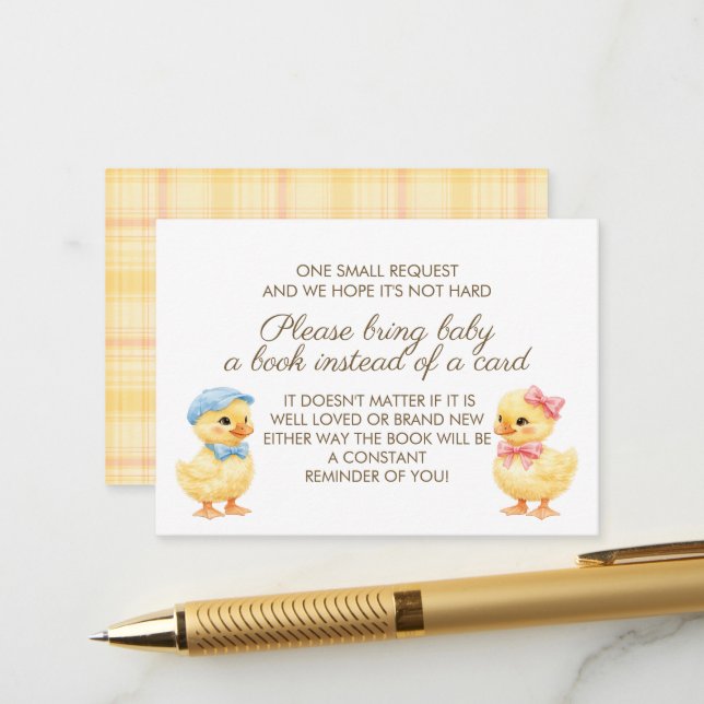 He or She WADDLE IT BE? Gender Reveal Book request Enclosure Card (Front/Back In Situ)
