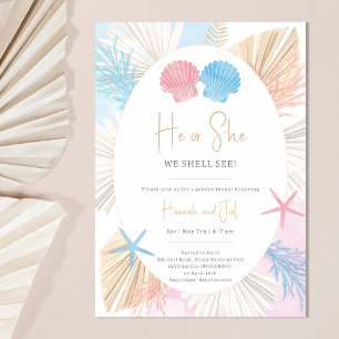 He or She We Shell See Baby Gender Reveal invite