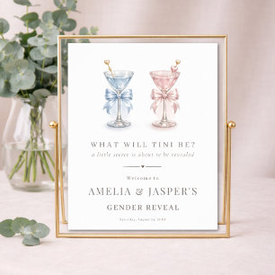 He Or She What Will Baby Be Gender Reveal Welcome Poster