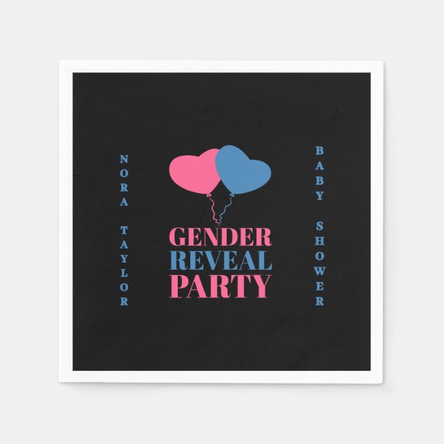 "He or She? What Will Baby Be?"  Napkin (Front)