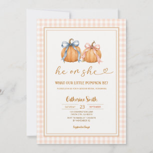 He or She What Will Our Little Pumpkin Be Invitation