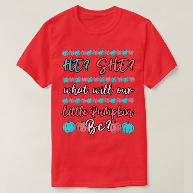He Or She What Will Our Little Pumpkin Be  T-Shirt (Design Front)