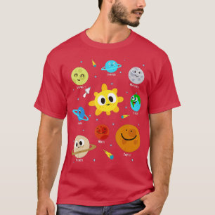 he Planets of the Solar System Space Lovers T-Shirt