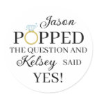 He Popped the Question Diamond Ring Popcorn Favour