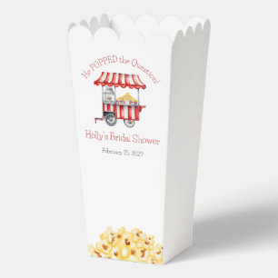 He Popped the Question! Popcorn Bridal Shower Favour Box