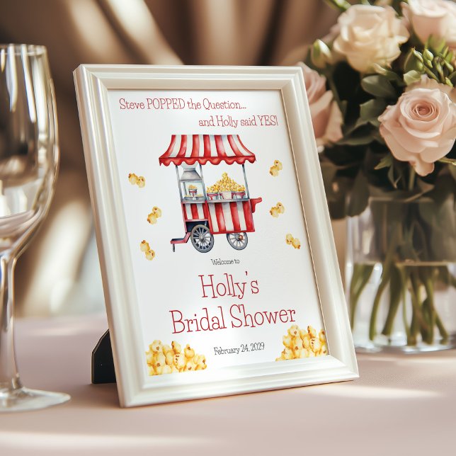 He POPPED the Question! Popcorn Bridal Welcome Poster (Creator Uploaded)