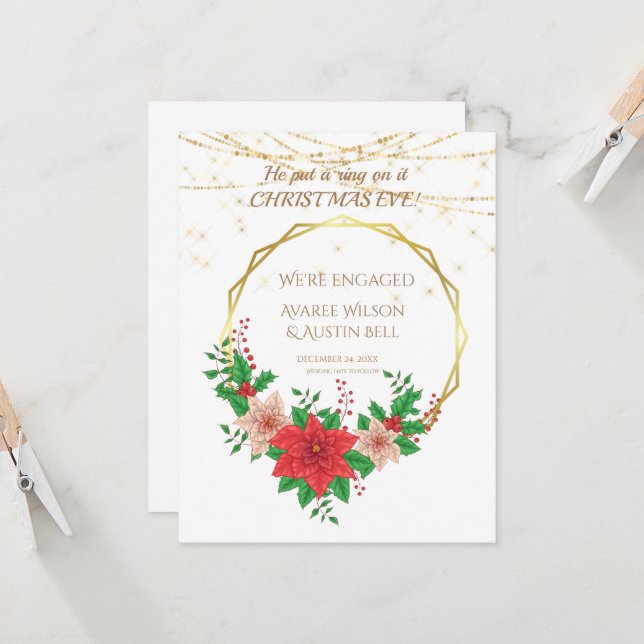 He Put A Ring On It Christmas Eve  Card (Front/Back In Situ)